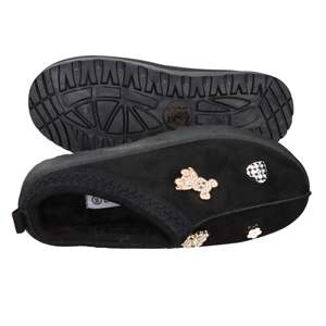 Zuecos Negros Laura Biagiotti para Mujer, Modelo 9262, con Detalle de Oso y Corazón con Pedrería, Suela de Plataforma - Product Image 6