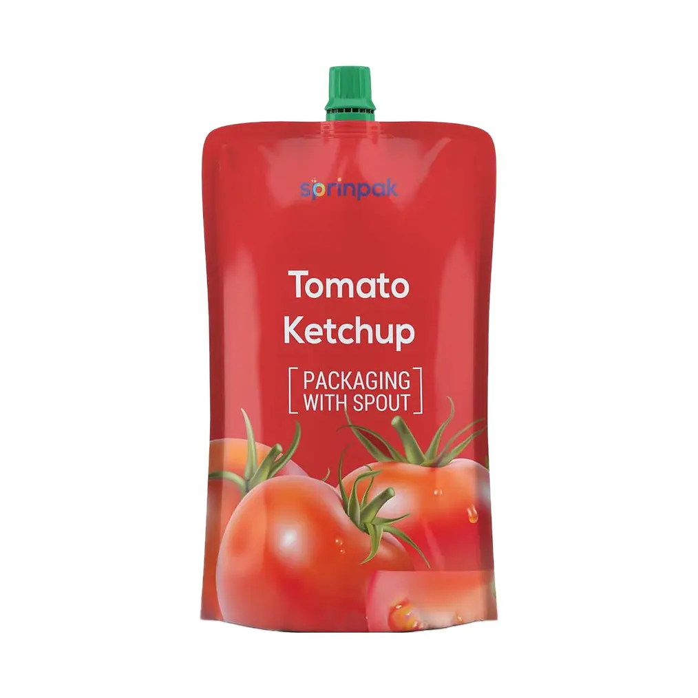 Ketchup Tassen Tomatenpuree Saus Verpakking Hoge Temperatuur 212 Fahrenheit Voedsel Drank Custom Stand Up Pouch