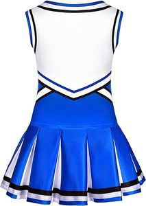 Costume da Cheerleader per Bambine con Top e Pon Pon per Feste di Halloween - Stile Cosplay - Product Image 2
