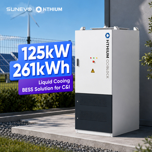 แบตเตอรี่ลิเธียม Hithium 125 กิโลวัตต์ 261 กิโลวัตต์ชั่วโมง แบบระบายความร้อน  ตู้กลางแจ้งออลอินวัน สำหรับ C&I Shaving & Microgrid ได้รับการรับรองมาตรฐาน CE ยี่ห้อ Cubeark - Product Image 1