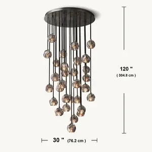 Modern Crystal Molecular Pendants Chandelier Ceiling Lighting Fixture For Living Dining Room Bedroom Kitchen Island Foyer Lobby