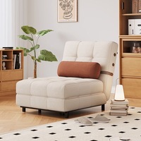 Canapé-lit de luxe moderne en bois pour salon et chambre, fauteuil inclinable paresseux en forme de L, pliable, rembourré en velours, mobilier d'intérieur