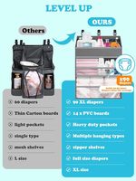 Sac de rangement suspendu pliable en tissu non tissé durable pour couches et articles humides, pour lit bébé et barrière/mur de table à langer