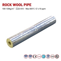 Isolation de tuyaux en laine minérale 120 kg/m³, DN15-DN600, Max 650°C, Chlorure <10ppm, Ininflammable, ASTM C547, Hydrofuge