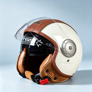 <span class=keywords><strong>Casco</strong></span> de Motocicleta Retro <span class=keywords><strong>Vintage</strong></span> 3/4 Abierto, Carcasa de ABS, Visera Doble Antivaho, Lente HD, Acolchado EPS, Forro de Gamuza, Estilo Cafe Racer - Product Image 6