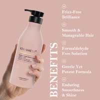 Formula Lembut Tanpa Iritasi Krim Pelurus Rambut Keratin Terhidrolisis Kekuatan Maksimum 1000ml 3-in-1 Penggunaan Profesional untuk