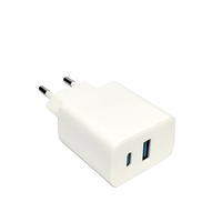 Pengisi Daya Ponsel 20W USB-C Wall Charger-QC 3.0 & PD 2.0 Pengisian Cepat untuk 15/14/13 Dilengkapi Colokan EU/US/UK/AU