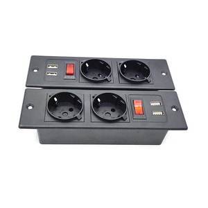 Tùy chỉnh EU Máy tính để bàn điện đồ nội thất ổ cắm với 2 <span class=keywords><strong>USB</strong></span> một cổng đầu ra 2 AC cửa hàng Hidden Jack ổ cắm đức thiết kế - Product Image 2