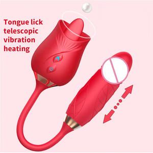 Vibrador Rosa, Juguetes Sexuales <span class=keywords><strong>para</strong></span> Adultos, Estimulación de Lengua y Succión, Doble Vibración, Punto G, Clítoris, Pezones, Vibrador, Juguete Sexual <span class=keywords><strong>para</strong></span> Parejas - Product Image 1