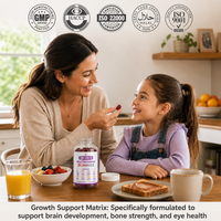 Gommes multivitaminées pour enfants 18-en-1 Calcium Magnésium Zinc Sans sucre Soutien immunitaire Nutrition complète Végétalien