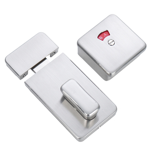 Cerraduras para Puertas de Baños Públicos, Acero Inoxidable, Acabado Gris Metálico, Indicador de Privacidad, Perno Reforzado - Product Image 1