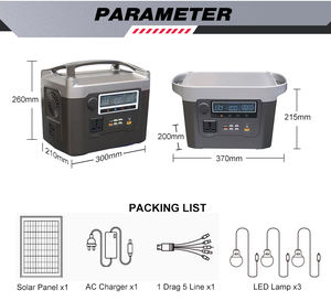 Générateur solaire à haut taux de conversion LiFePO4 avec sortie AC/DC, système de stockage d'énergie domestique 600W, station d'énergie solaire portable en ABS - Product Image 5