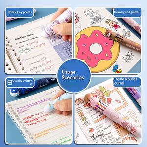 Bolígrafo de Plástico de Diez Colores con Diseño de Dibujos Animados, Venta al por Mayor para Comercio Exterior, Ideal para Estudiantes y Uso Portátil - Product Image 4