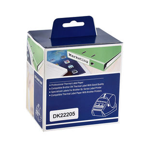 Rollo de etiquetas de transporte de papel autoadhesivo térmico blanco y negro de 62mm DK22205 Compatible con <span class=keywords><strong>impresora</strong></span> <span class=keywords><strong>Brother</strong></span> - Product Image 3