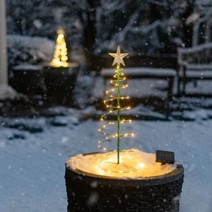 High Quality <b>Solar</b> Christmas <b>Tree</b> with LED <b>Lights</b> and Stainless Steel Standing Base-Outdoor Decoration - Product Image 5