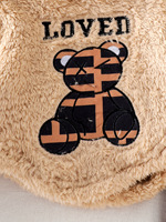 Vêtements pour enfants, mode, costume en peluche cool ours, pull à capuche kaki, ensemble géométrique de dessin animé, vêtements pour enfants en gros, ensembles pour filles