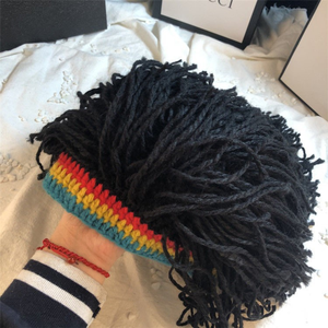 Gorro de Pelo Sintético con Trenzas - Gorro de Ganchillo Hecho a Mano para Hombres y Mujeres, Estilo Rasta Jamaica para Cosplay - Product Image 1