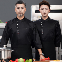 Veste de chef unisexe en sergé avec logo personnalisé pour les restaurants et les hôtels, uniforme de travail de restauration