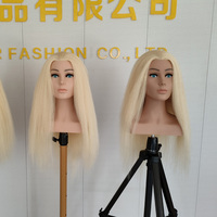 24 ''Blonde 100% Cheveux Humains Femme Formation Mannequin Tête de Poupée Avec Épaules pour Coiffure