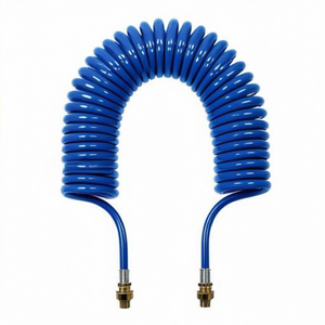 Purline Spiral Air <b>Hose</b> 10 Ft Blue Polyurethane Connected <b>Hoses</b> For <b>Compressor</b> Use - Product Image 2