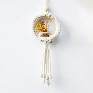 Wholesale Boho Macrame Wall Hanging Ornament Hand Knotted Macrame Flower Hanger Perfect For Wall Decor Vietnam Supplier