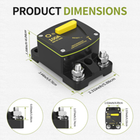 Disyuntor de CC de batería de 12 voltios a prueba de agua con reinicio Manual 30A 50A 60A 100A 150A 250A 300A M8 Stud con interruptor de encendido y apagado