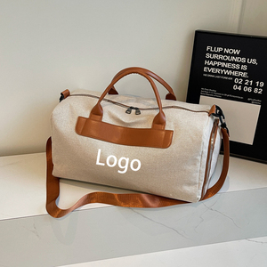 Sac polochon en toile décontracté à logo personnalisé pour sac à main de remise en forme sac de nuit Weekender avec compartiment à chaussures - Product Image 6