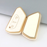 Housse de clé en TPU Golden Line pour VW Golf 8 Skoda Octavia A8 Seat Leon Mk4 Cupra Formentor 2020-2021 Polo Prius - Protection de clé