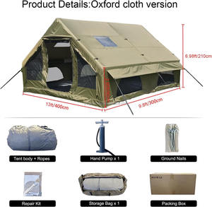 Carpa de Camping Impermeable para las Cuatro Estaciones, Dos Habitaciones, Sala de Estar, Instalación Rápida, Tela Oxford, Portátil para Senderismo y Viajes - Product Image 2