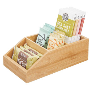 Bamboo Desktop <b>Storage</b> Box With Compartments Multi Purpose Organizer For Desk Neatening - Product Image 1