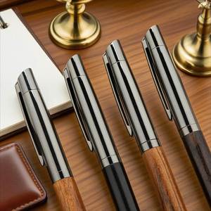 High Quality Custom Twisted Design Wooden Liquid Ballpoint <b>Pen</b> Eco-Friendly Business Office Writing Gift with Personalized Logo - Product Image 2