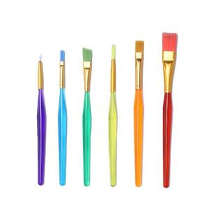 Juego de 6 Pinceles de Pintura al Óleo, Acuarela y Gouache para Niños, con Pelo de Nailon y Mango de Plástico Colorido - Product Image 2