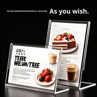 Support de table en acrylique en forme de L, format A4, haute transparence, pour affichage de menus, prix et étiquettes publicitaires