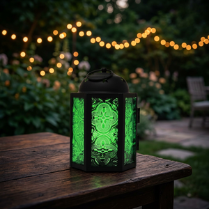Lanterne suspendue en fer coloré, de style moderne, petite, faite à la main, écologique, embossée, belle, durable et décorative - Product Image 1