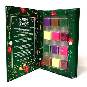 Kustom 12 hari Natal lilin wangi Melt buku kalender kedatangan kemasan kotak