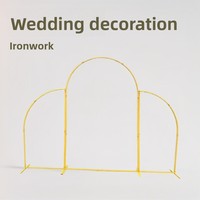 Arco de hierro forjado hecho en China para arreglos florales, marco de fondo de tablero KT, decoración de arco de corona para bodas, truss para globos, arco nupcial