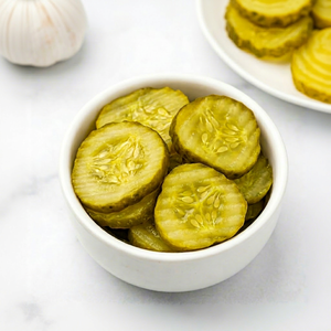 Crinkle Cut <b>Pickled</b> Cucumbers in Vinegar Brine Mason <b>Jar</b> Packaging | Sour Flavor | Peeled | Room Temperature Storage - Product Image 1
