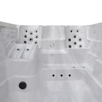 Bain à remous de luxe pour piscine personnalisable, bain à remous extérieur autoportant SWIM+SPA avec pompe à eau à haut débit et 28 jets