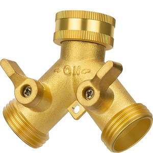 Répartiteur de tuyau d'arrosage en laiton, connecteur fileté de 1/2 pouce avec joints en caoutchouc et ruban téflon pour l'irrigation - Product Image 5