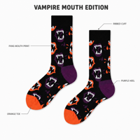 Chaussettes mi-mollet tricotées respirantes style nouveau OEM pour l'été, motif citrouille d'Halloween, pour hommes, femmes et couples
