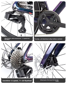 Carbon Aero Inalámbrico de Tercera Generación |   Bicicleta WheelTop EDS TX 2*12S con Frenos de Disco Hidráulicos, 700C, Aluminio Ligero II - Product Image 6