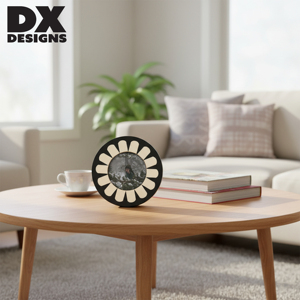 Cadre photo rond en bois de style nordique personnalisé DX Designs, 5 et 6 pouces, cadre photo minimaliste pour table, salon et chambre à coucher - Product Image 5