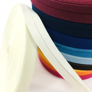 Venta al por mayor 12-40 Mm Color personalizado tamaño poliéster Doble plegado personalizado impreso cinta al Bies de algodón