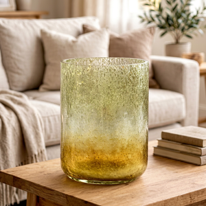 Pot à bougie cylindrique en verre texturé de luxe, résistant à la chaleur, fait main, en métal, pour bougie en cire de soja, 220 ml, grand format, en bambou, pour la Saint-Valentin - Product Image 1