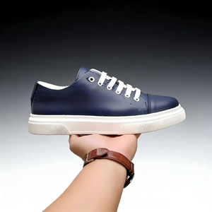 कस्टम लोगो पुरुषों की नौसेना बास्केटबॉल शैली आकस्मिक स्नीकर्स | स्लीक प्लेटफॉर्म फीता-अप जूते - Product Image 1