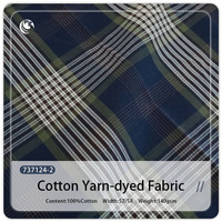 Tissu en coton pur teint en fil à carreaux gingham léger et respirant 140 GSM pour doublure de chemise et vêtements d'intérieur