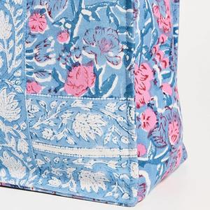 Custom All-Floral Embroidery Printed Waterproof Large Capacity Cotton Canvas Tote Handbags Women Open <b>Top</b> Portable Winter - Product Image 2