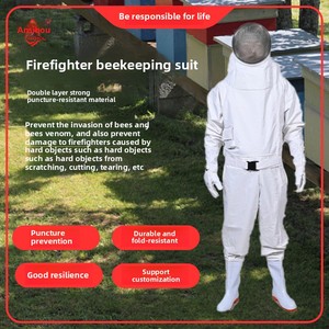 Combinaison de protection abeille ignifuge blanche <span class=keywords><strong>Anti</strong></span>-<span class=keywords><strong>guêpe</strong></span> PE matériel pompier costume d'abeille costume d'apiculture vêtements de travail personnalisés - Product Image 2