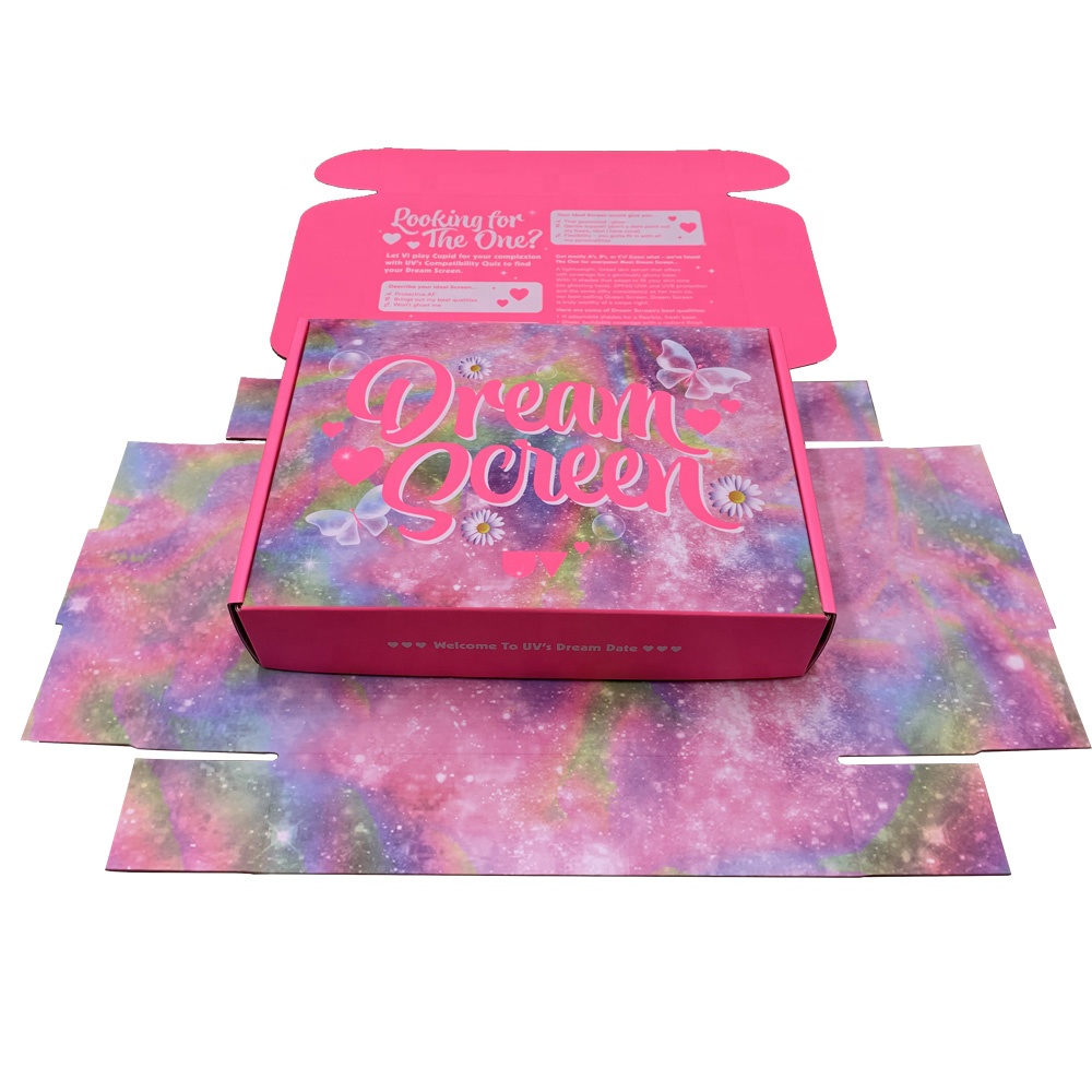 Custom Brand Logo Packaging Carton Boxes Cajas Corrugated Mailer Clothing Pink Shipping Boxes For Small Business