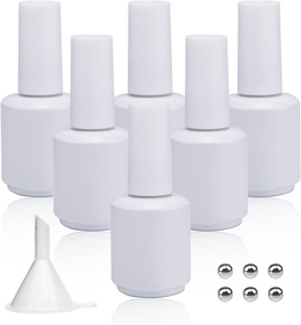 Flacon de 7 ml blanc pour vernis à ongles en gel, avec couvercle à vis, revêtement UV cosmétique, tube souple oblate pour colle - Product Image 1